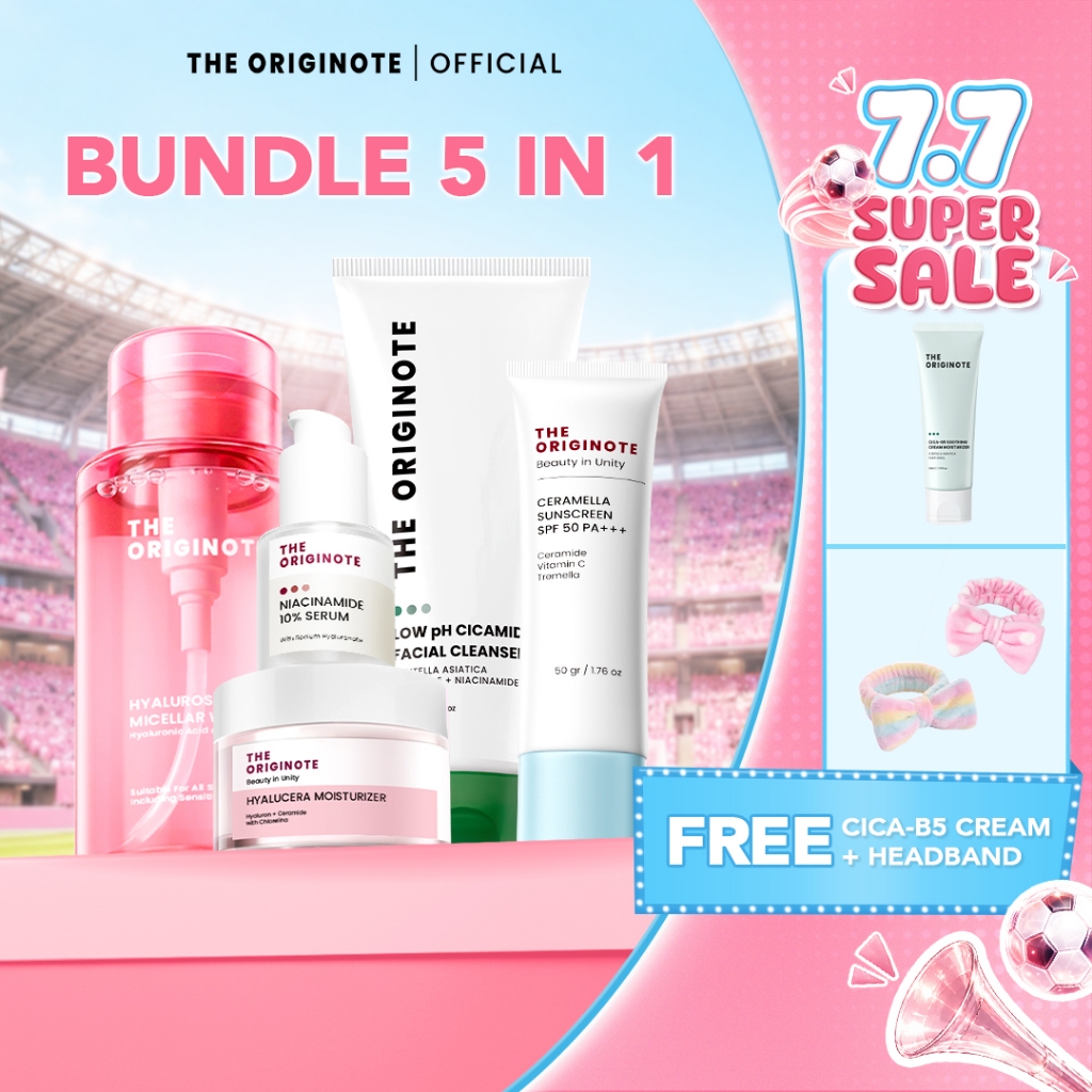 [B5G6] The Originote Special Bundle 5in1 | Skincare Set Micellar Water Facial Wash Moisturizer Sunsc
