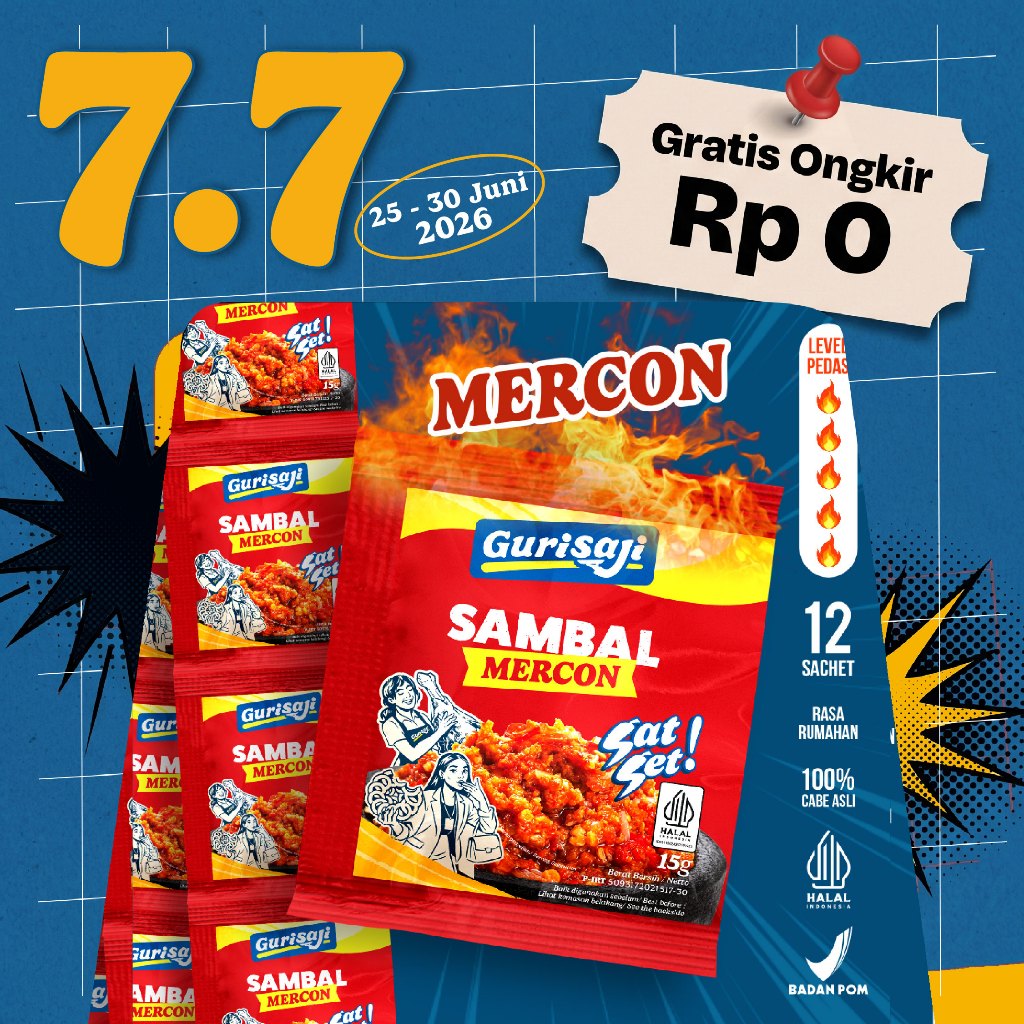 Gurisaji Sambal Mercon Pedas Siap Saji 10 Sachet