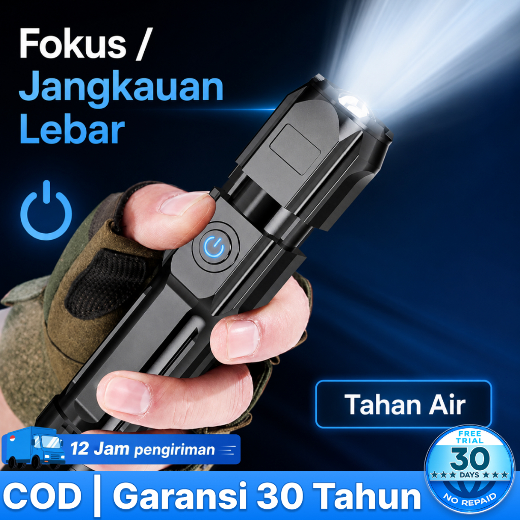 Senter Swat Mini LED 36W / Senter LED Chargeable / Senter Cas Senter Super Terang
