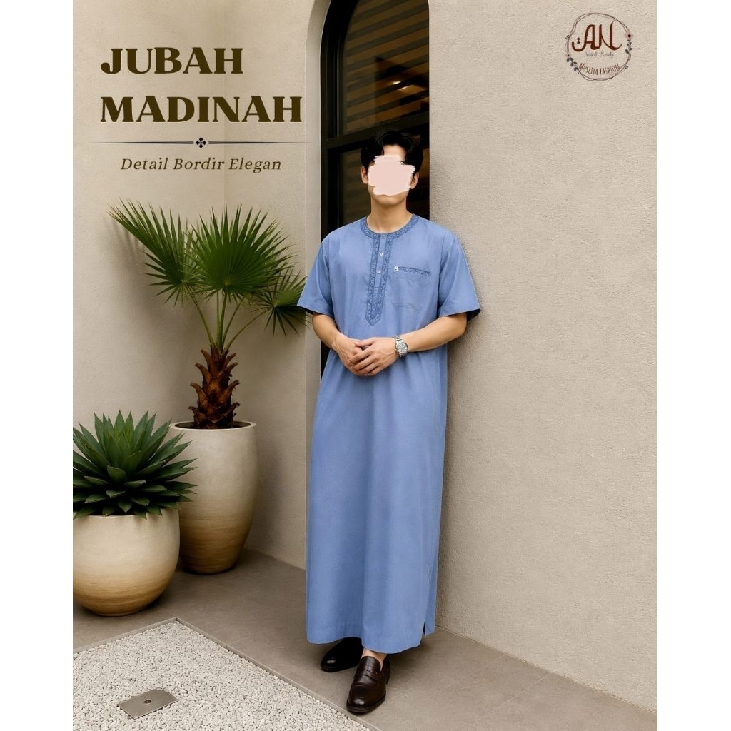 jubah madinah bordir original arab saudi