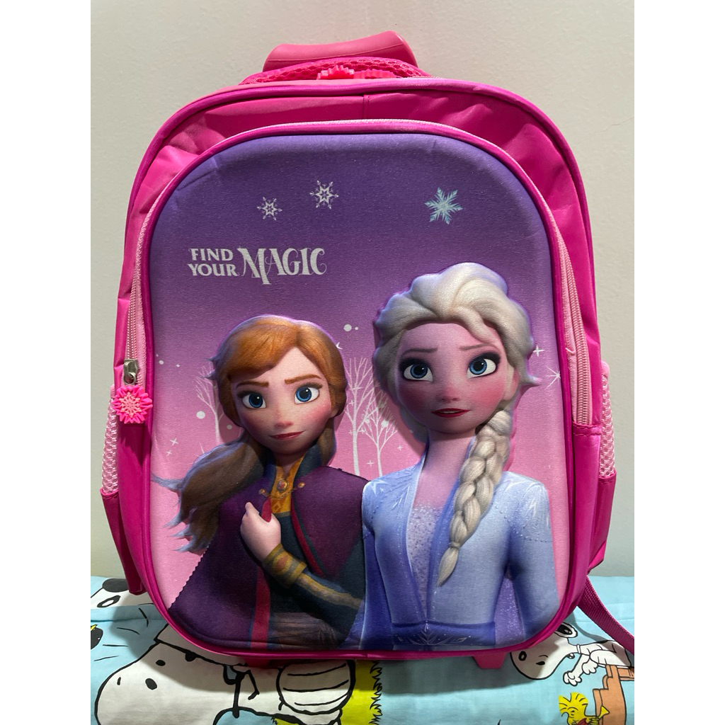 Tas sekolah anak perempuan SD trolley model tas koper elsa frozen