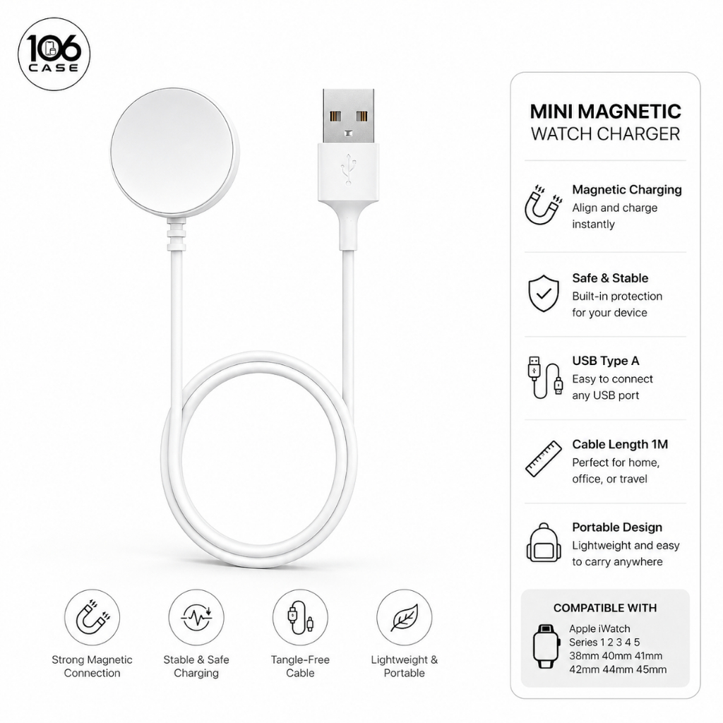 For Apple iWatch Series 1 2 3 4 5 38mm 40mm 41mm 42mm 44mm 45mm Mini Magnetic Watch Charger USB-A  W