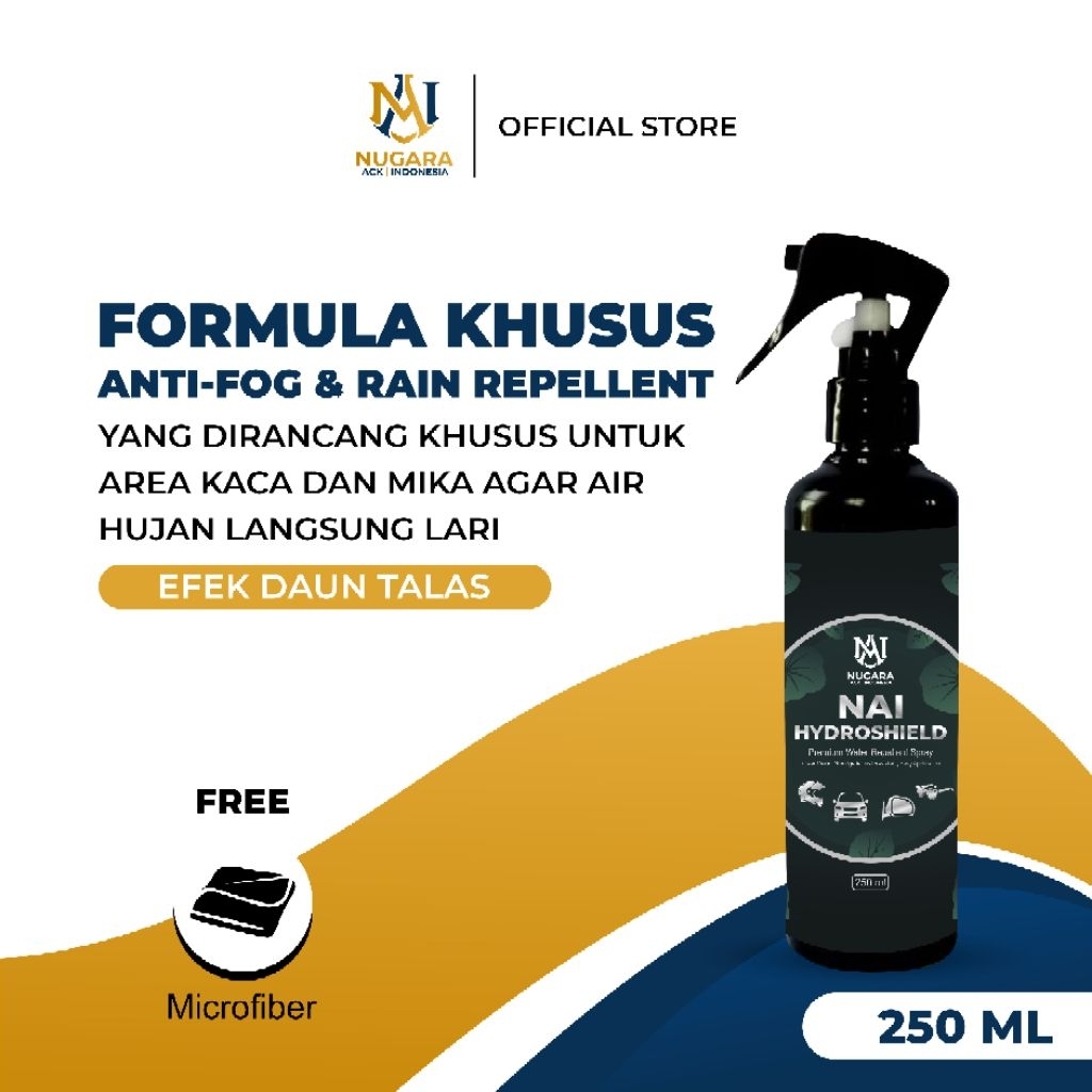 NAI HydroShield Formula Khusus Anti - Fog & Rain Repellent Perawatan Kaca Mobil Helm Kacamata Kaca S