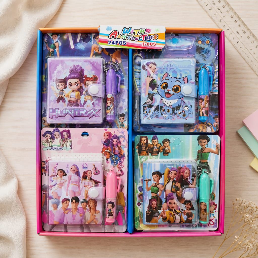 Buku Notebook Damon Hunter Kpop Mini Notebook with Pen Student Notebook Mini 1 Box isi 24