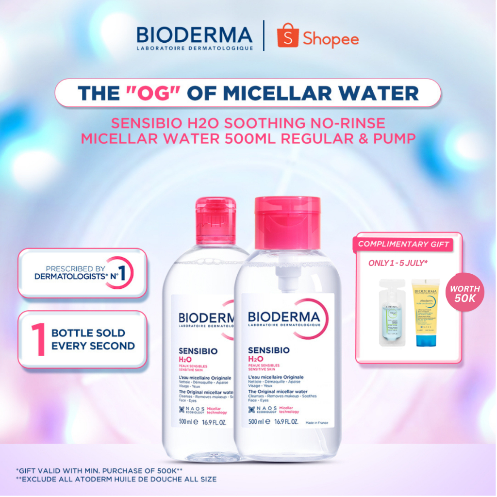 Bioderma Sensibio H2O 500ml Bundle Reguler + Pump
