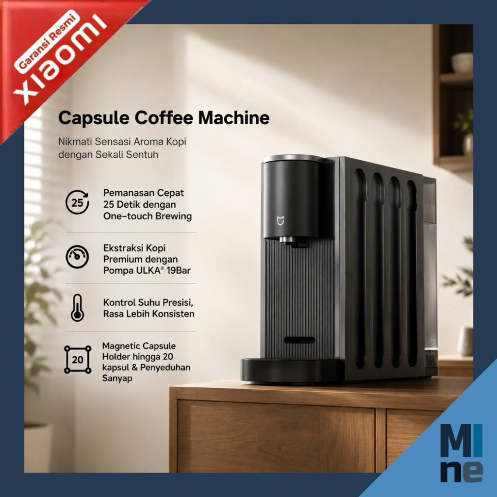 Xiaomi Mijia Capsule Coffee Machine Coffee Maker 1400W Tekanan 20 Bar NTC Kontrol Suhu