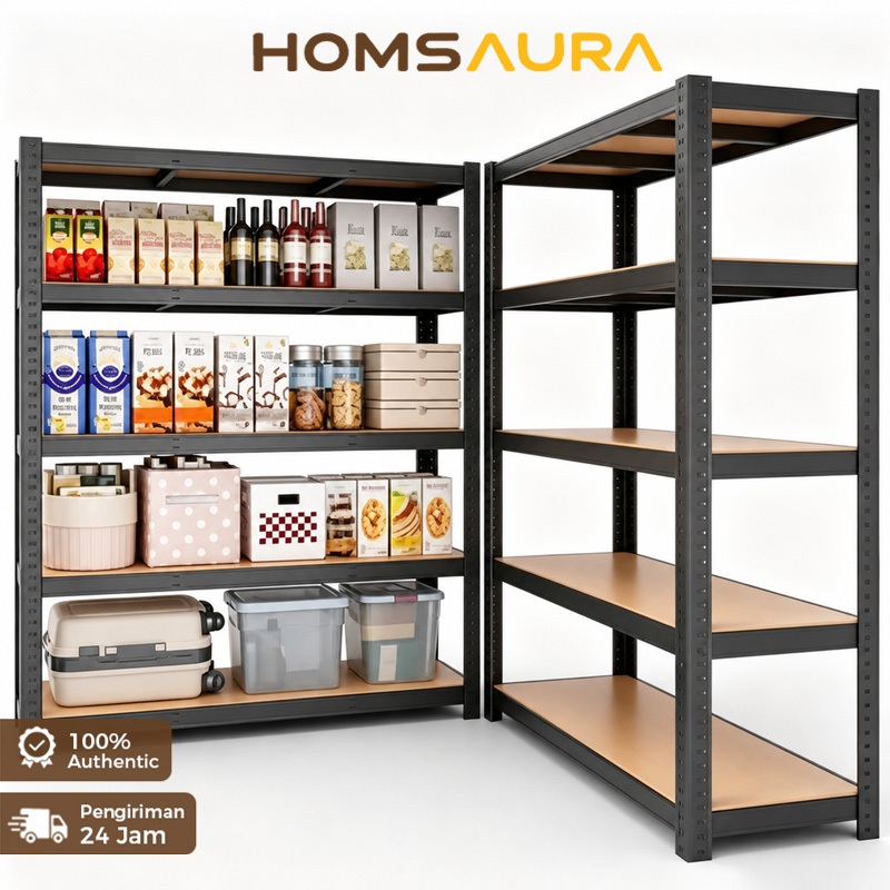Homsaura Rak Susun Besi Serbaguna 180CM/200CM/Rak Besi/Full Besi/Kuat/Minimalis/Modern
