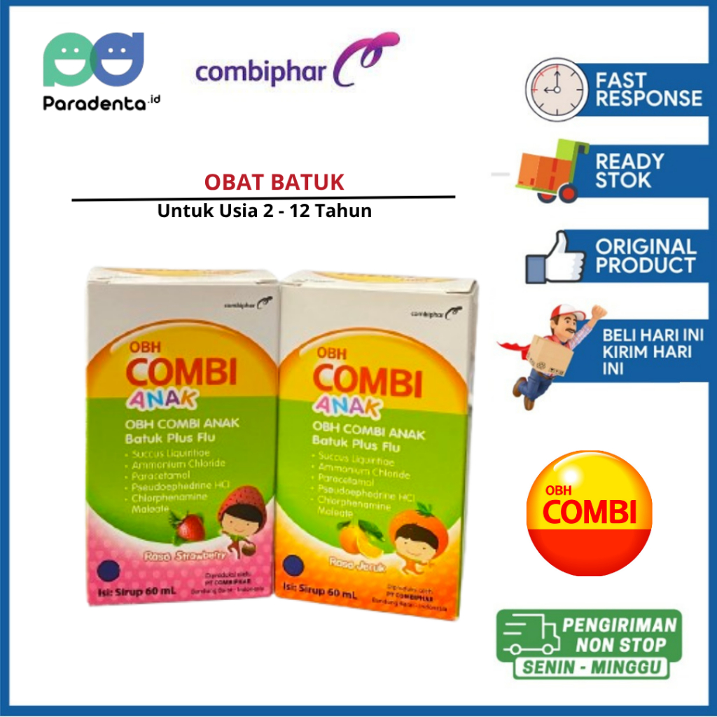 OBH Combi Batuk Berdahak Plus Flu Untuk Anak Disertai Demam