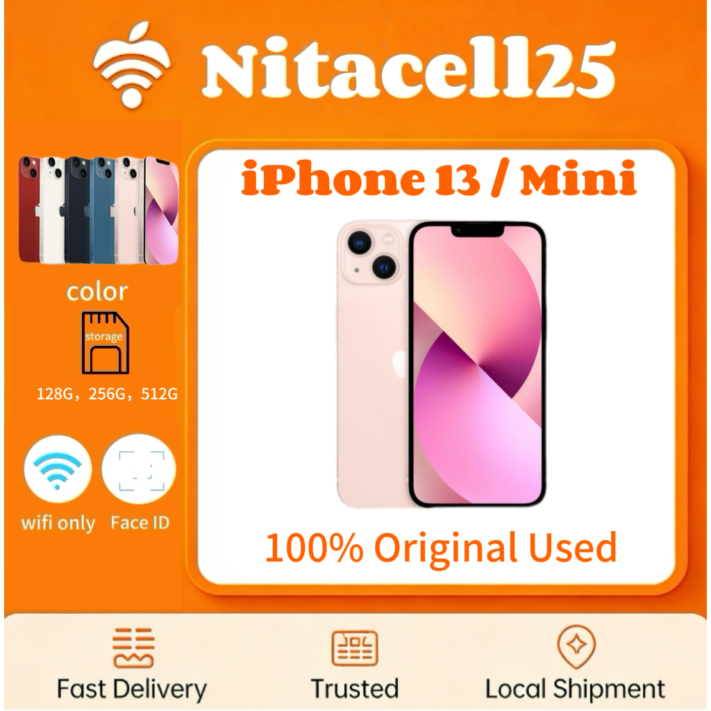 IPHONE 13 MINI WIFI ONLY 128GB/256GB/512GB Bekas Second Original Mulus Fullset Game/Live/Merekam Vid
