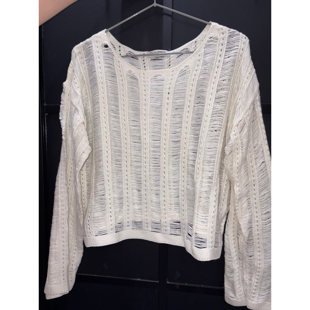 Distressed Long Sleeve Sweater