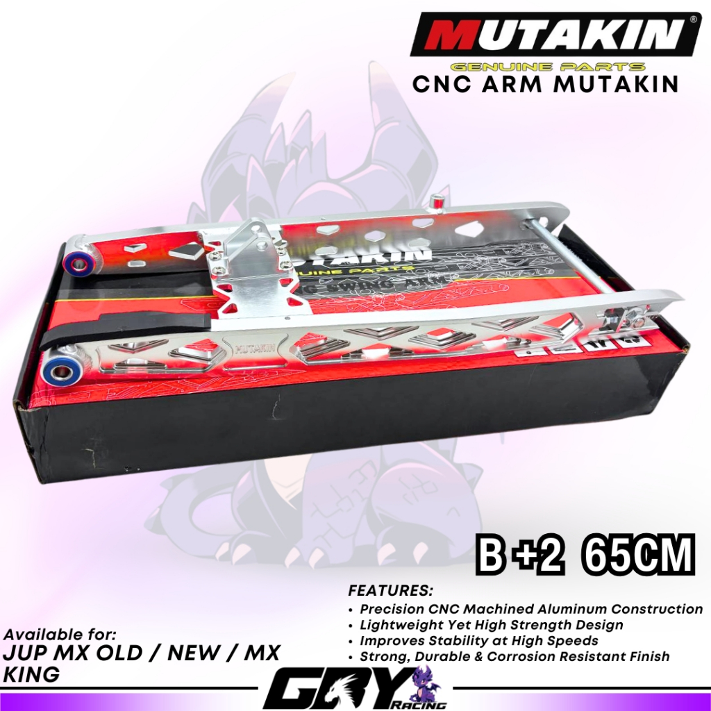 MUTAKIN CNC Swing Arm +2 Inch 65CM Y15ZR Sasis Long Arm B +2 Inci Jupiter MX King Original Mutakin