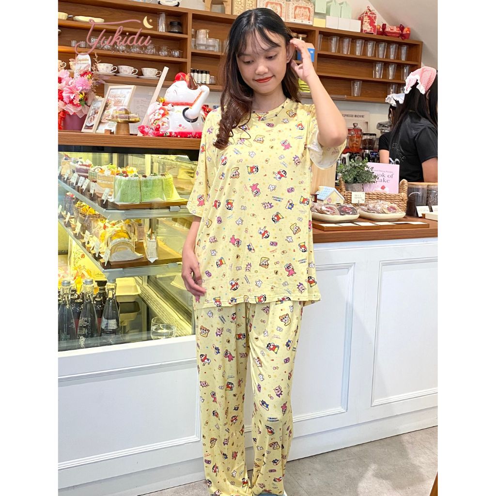 Yukidu Sleepwear Setelan Piyama Shinchan Yellow Bamboo Organik