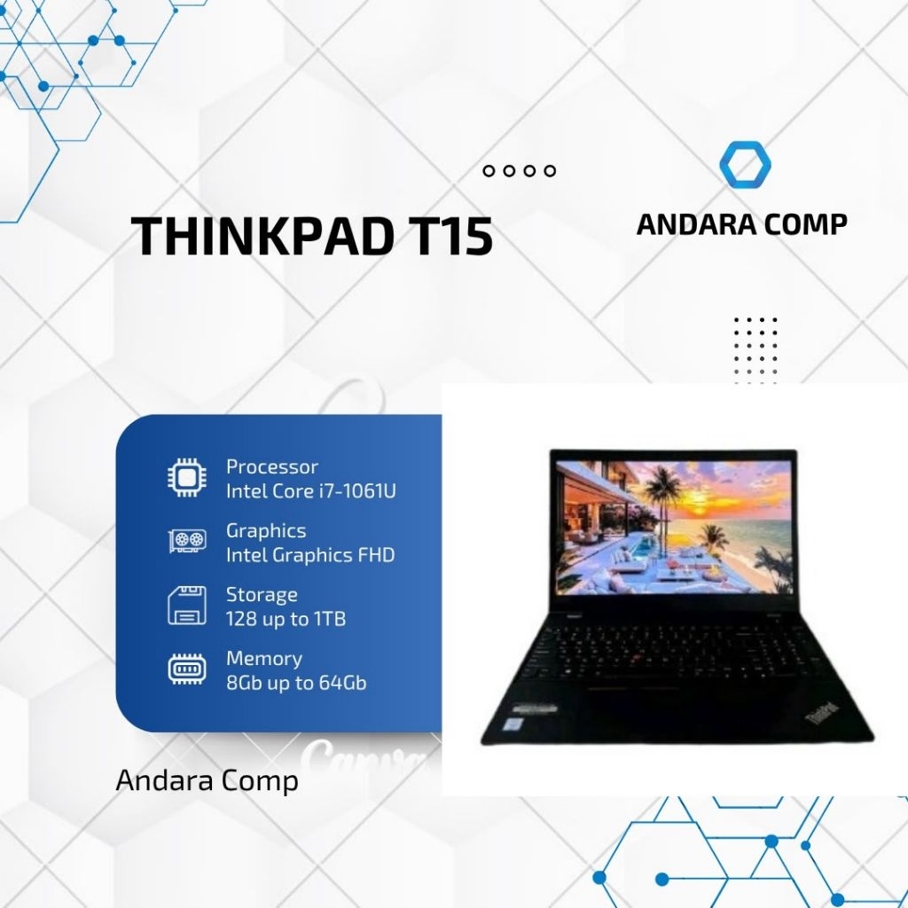 THINKPAD T15 GEN 1 i7-10610U NVIDIA GFORCE MX330 / 32GB RAM/  1TB / TOUCHSCREEN