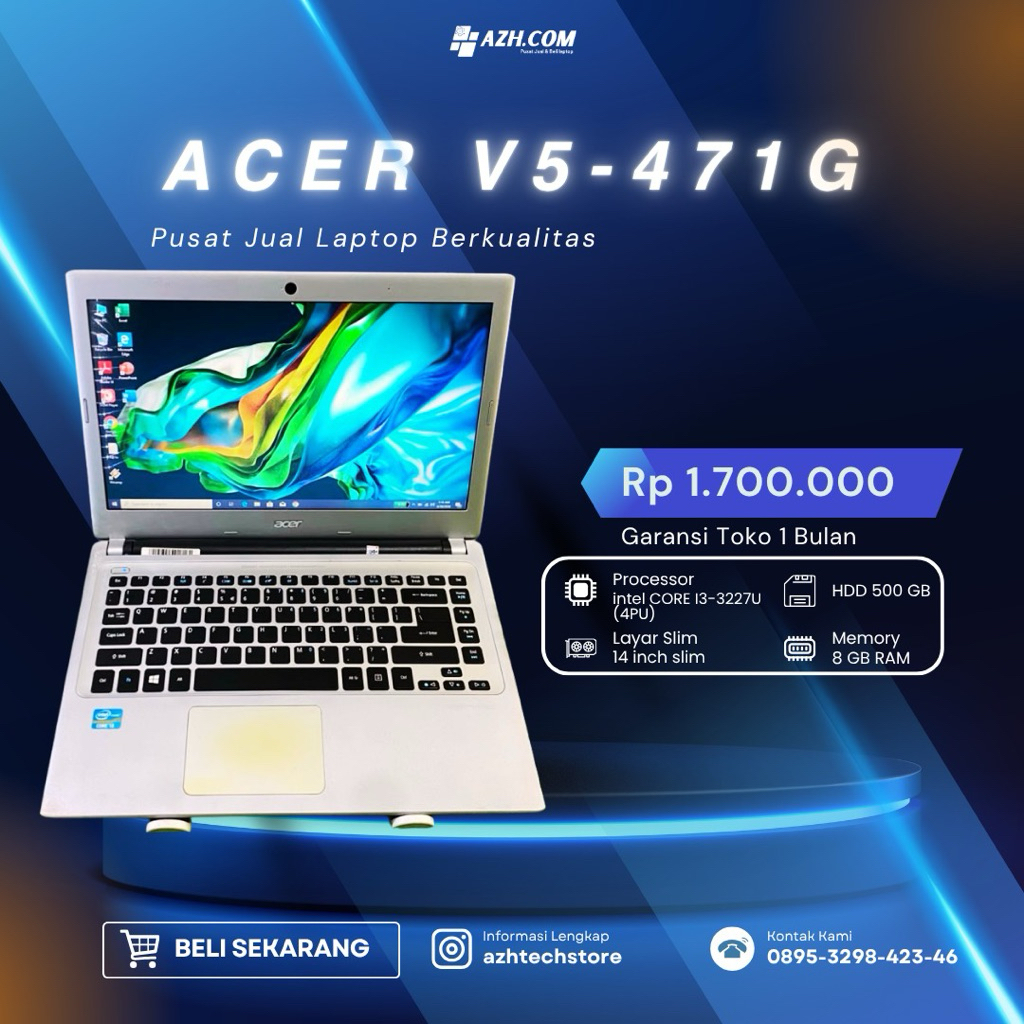Acer V5-471G – Core i3 RAM 8GB HDD 500GB