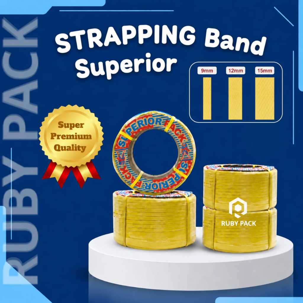 Strapping Band / Tali Klem Packing Barang / Strapping Band Superior / Tali Kuning 9mm 12mm 15mm