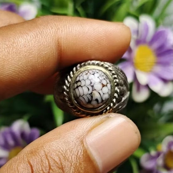Cincin Batu akik Jipen sisik ular Madura