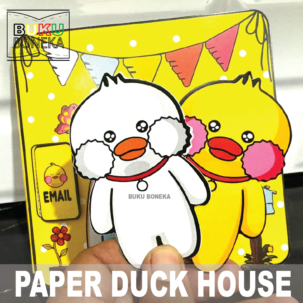 BONEKA KERTAS PAPER DOLL HOUSE DUCK HOUSE RUMAH BEBEK MAINAN EDUKATIF ANAK BISA BONGKAR PASANG