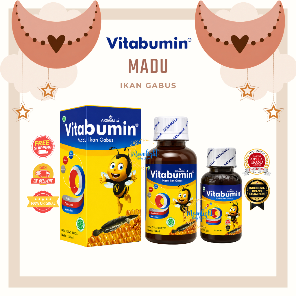 Vitabumin Madu Ikan Gabus 60ml/130ml - Multi Vitamin Penambah Nafsu Makan Anak