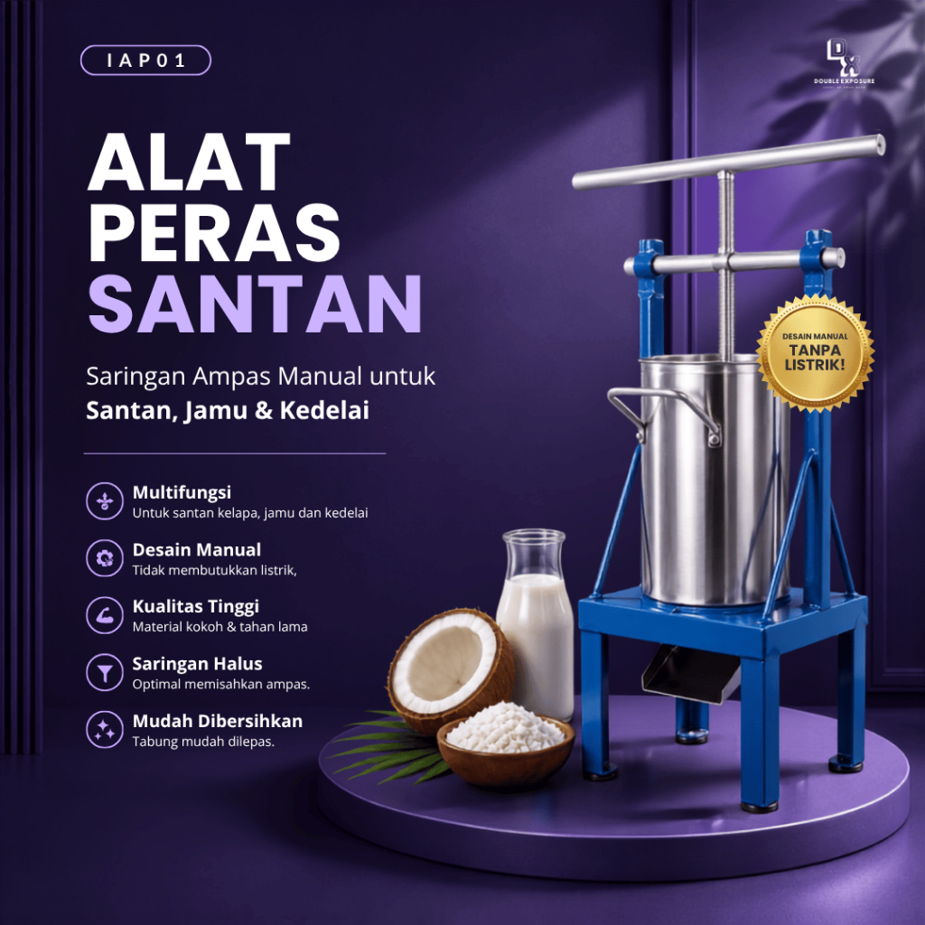 MESIN PERAS KELAPA ALAT PERAS SANTAN SARINGAN SANTAN MANUAL JAMU KEDELAI TAUCING