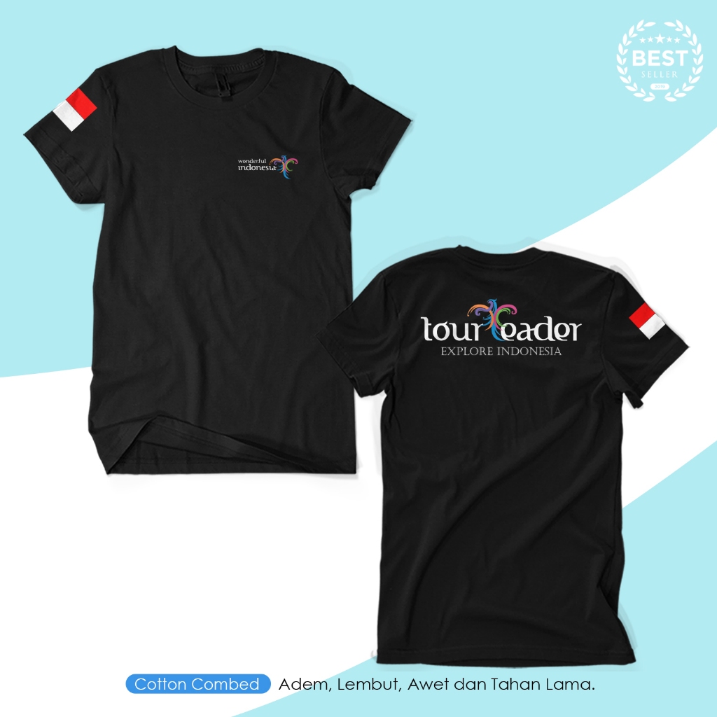 Kaos Tour Leader Travel Guide Explore Indonesia Pariwisata T-Shirt Distro Cotton Combed 30s Graphic 