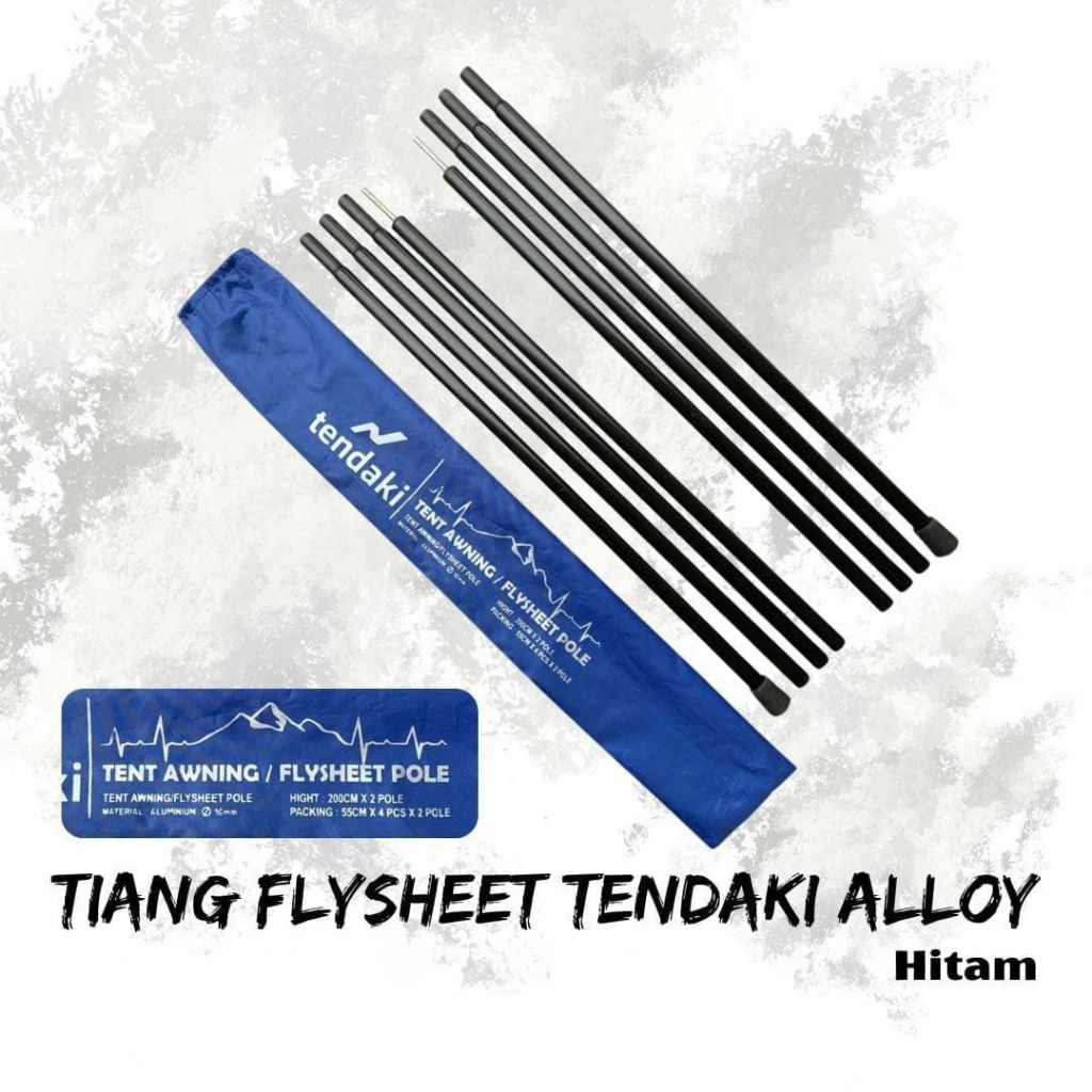 Tiang Flysheet Tendaki Tent Awning Flysheet Pole Alloy