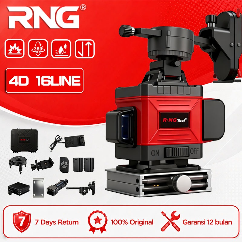 R•NG Laser Level 4D 16Line Laser tukang bangunan Laser waterpass Laser bangunan waterpas laser
