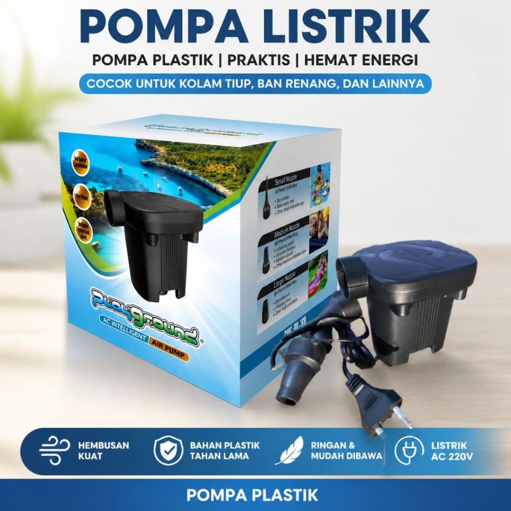 Bestway 62056 Pompa Angin Listrik / Pompa Elektrik Kasur Angin Kolam Renang Anak Jumbo