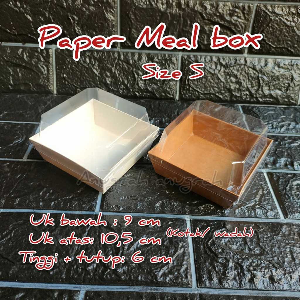 Paper Meal Box Burger uk S dan L / Paper Meal Coklat dan Putih PER 10 PCS