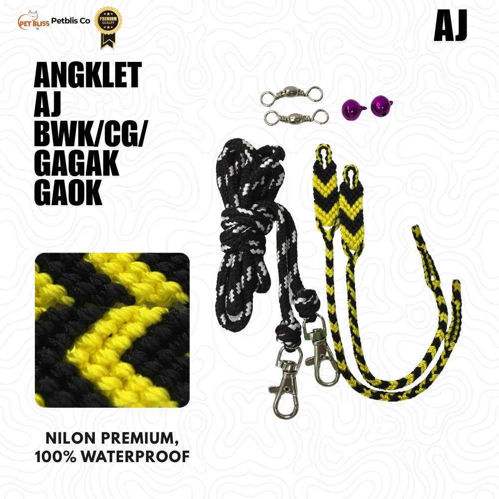 Arabian Jesse BWK/CG/Gagak Gaok Nilon Motif Waterproof Anti Lecet Tali Kaki Elang Burung Hantu Arsy