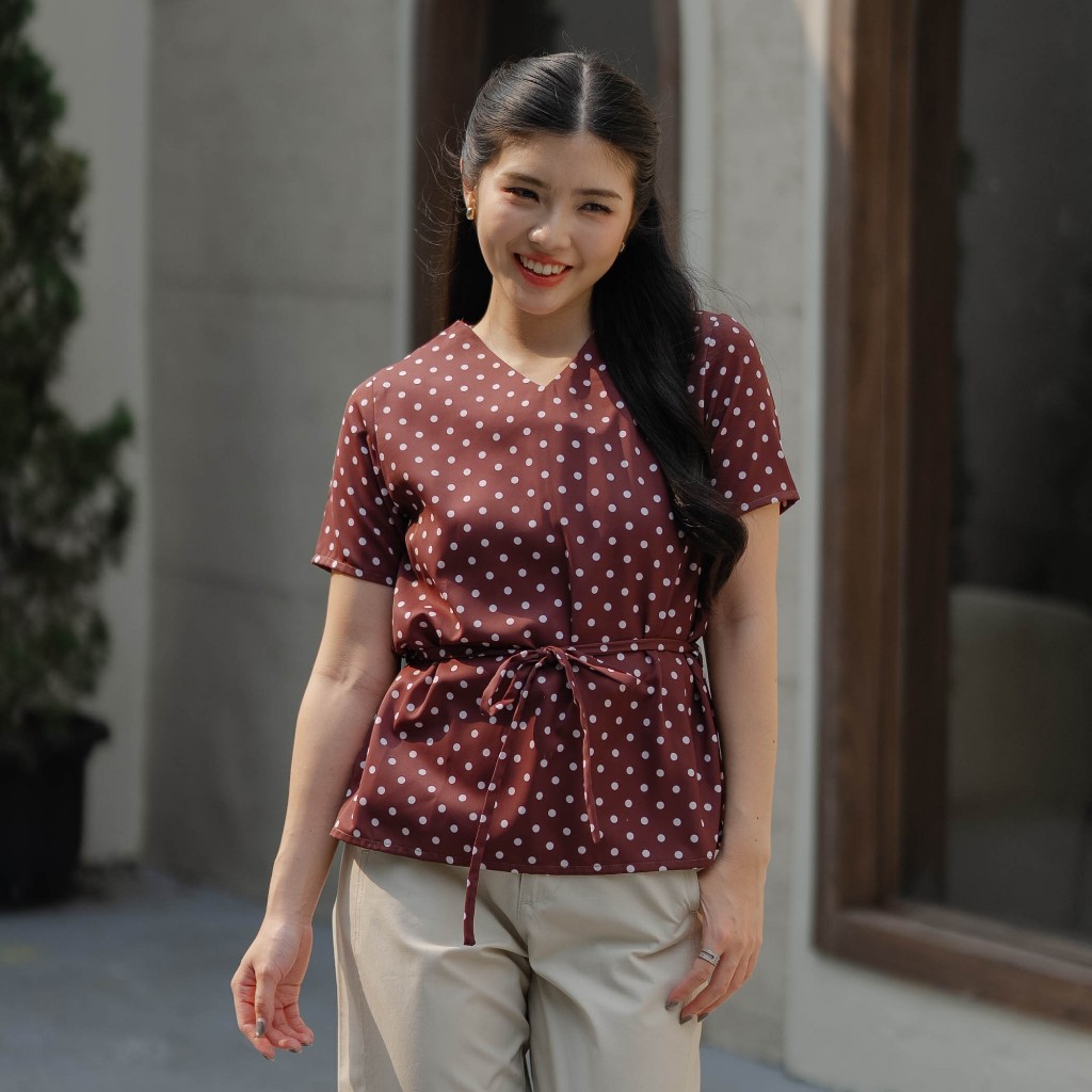 Beatrice Clothing Surabaya Eri Blouse - Atasan Wanita / Polkadot Blouse