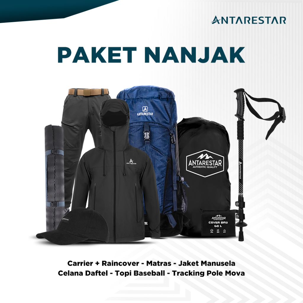 ANTARESTAR Official - PAKET NANJAK Outfit Jaket Manusela Carrier + Raincover 60L Celana Daftel Matra