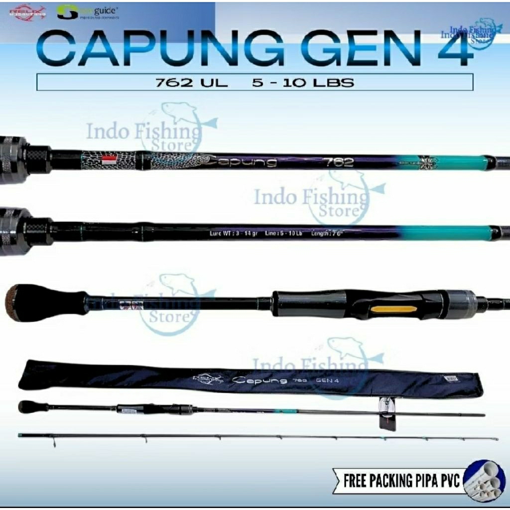 Joran Relix Nusantara GEN 3 4 Capung Biru 762 Penta Series Spider Blue Free Packing Pipa Paralon/PVC