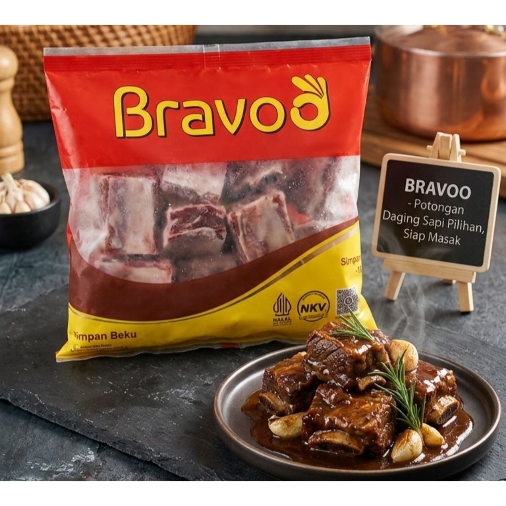 Bravoo Daging Sapi Rendang 1kg | daging rendang | daging sapi | daging sapi Frozen