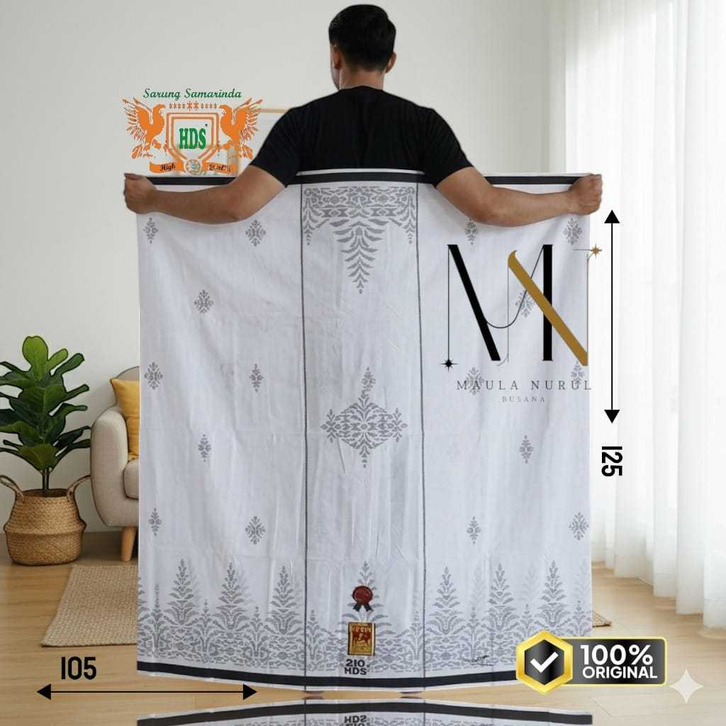 ORIGINAL SARUNG SAMARINDA HDS 210 SARUNG PUTIH SANTRI DEWASA MOTIF BHS TERBARU