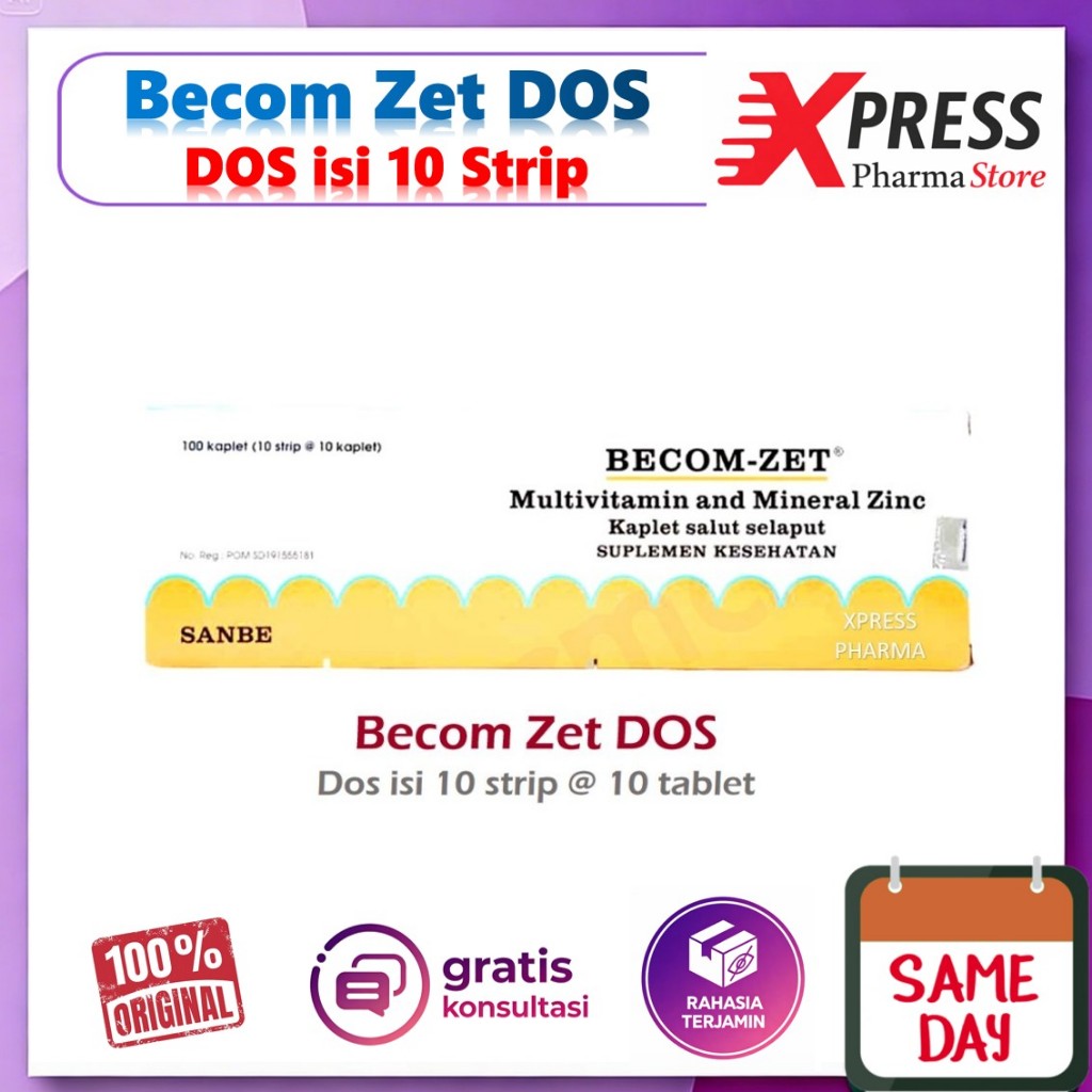 XPRESS  DOS Becom Zet isi 10 strip 100 tablet BecomZet bekom Zet BekomZet Bekom-Zet Multivitamin Min