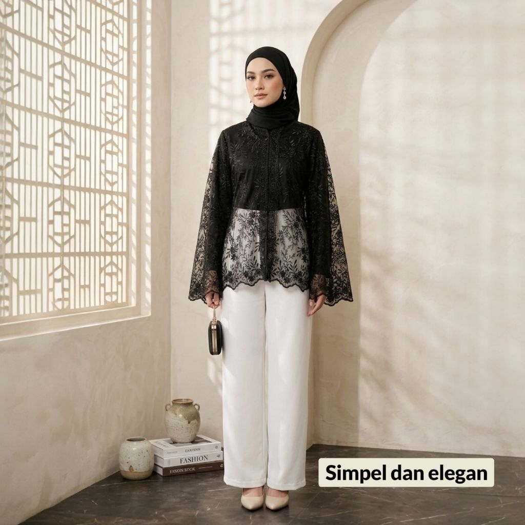 Outer Brukat / Kebaya Kondangan Bridesmaid Wisuda Lamaran Lengan Panjang Berhijab