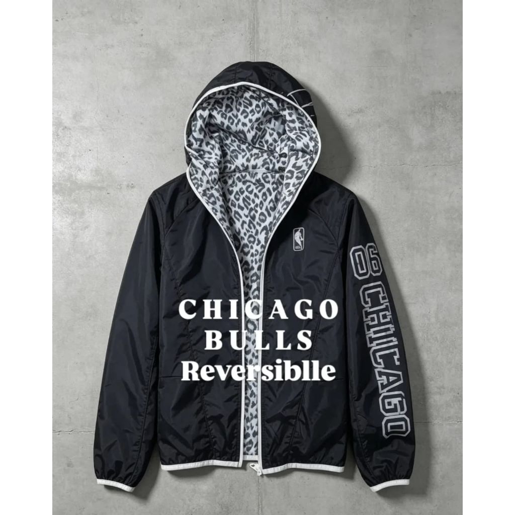 JAKET CHIBULLS REVERSIBLE BOLAK BALIK LEOPARD ART SABLON SPELLOUT PRIA/UNISEX BEKASPAKAI