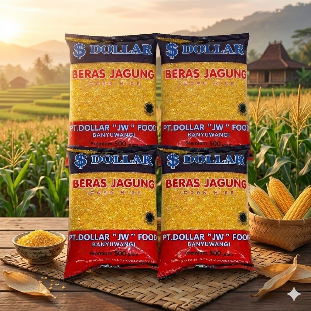 2 Kg (empat bungkus) Beras Jagung Dollar Premium - Empat Pcs Beras Jagung Dollar Murah Meriah