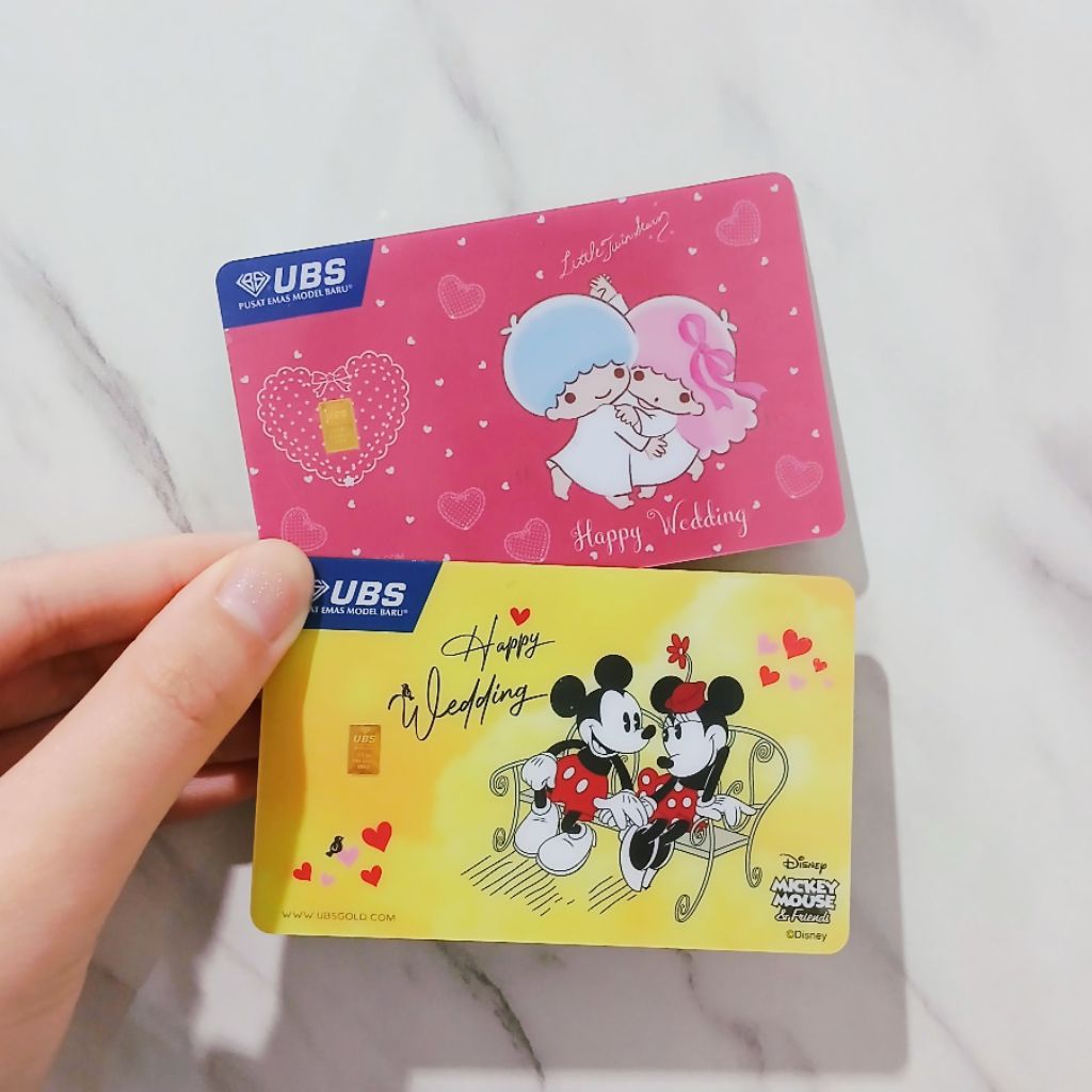 Logam Mulia UBS 0.1 gr Happy Wedding LM UBS HWD Mickey Little Twin Stars