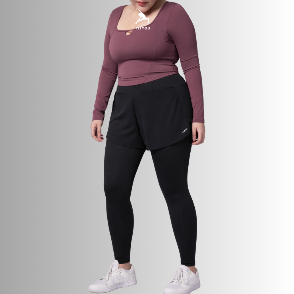 FitYou Aura Legging Hijab Friendly / Bawahan olahraga 2in1 Legging + Inner Celana Lari Fitness Gym S