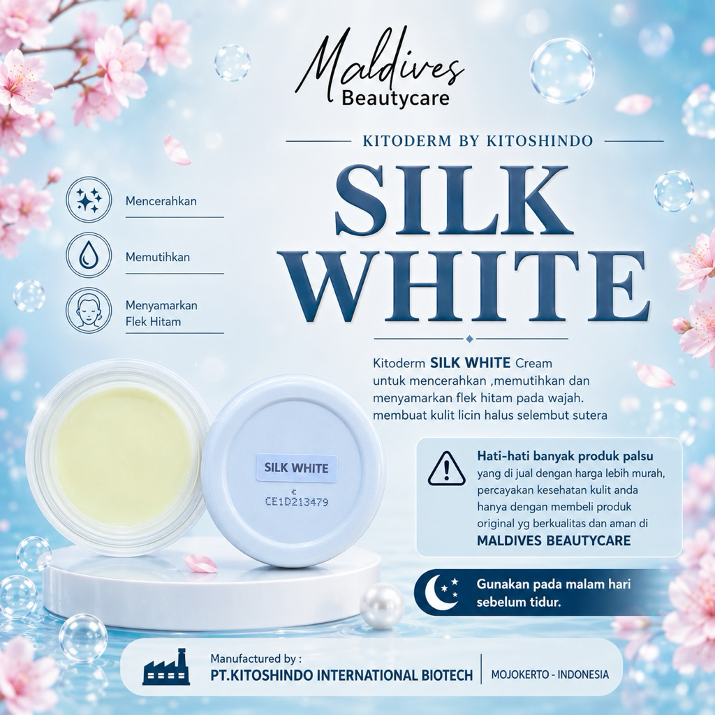 KITODERM SILK WHITE | CREAM MALAM SUSAH PUTIH FLEK | CREAM MALAM FLEK