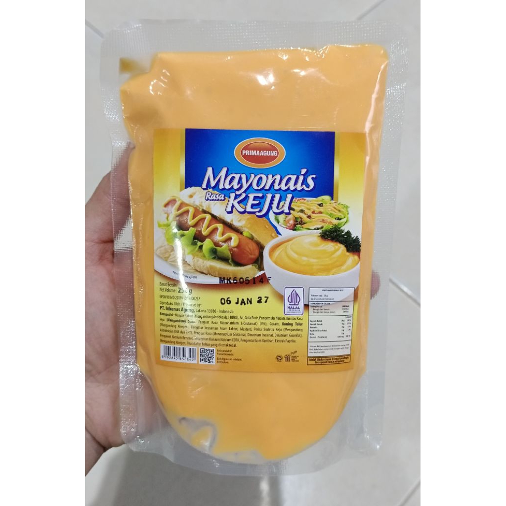 Prima Agung Mayonais rasa keju 250gr - saus mayones rasa keju cheese - toping dimsum