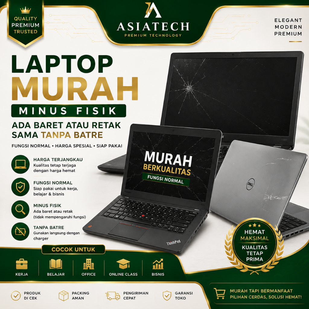 Laptop Murah Bekas Berkualitas Core i5 / i7 Bergaransi Grade C