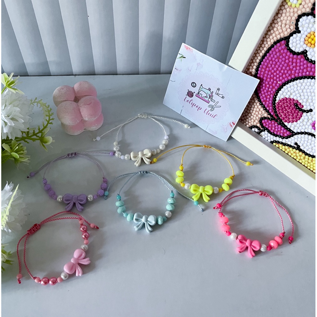 gelang serut pita / gelang serut anak/ gelang tali
