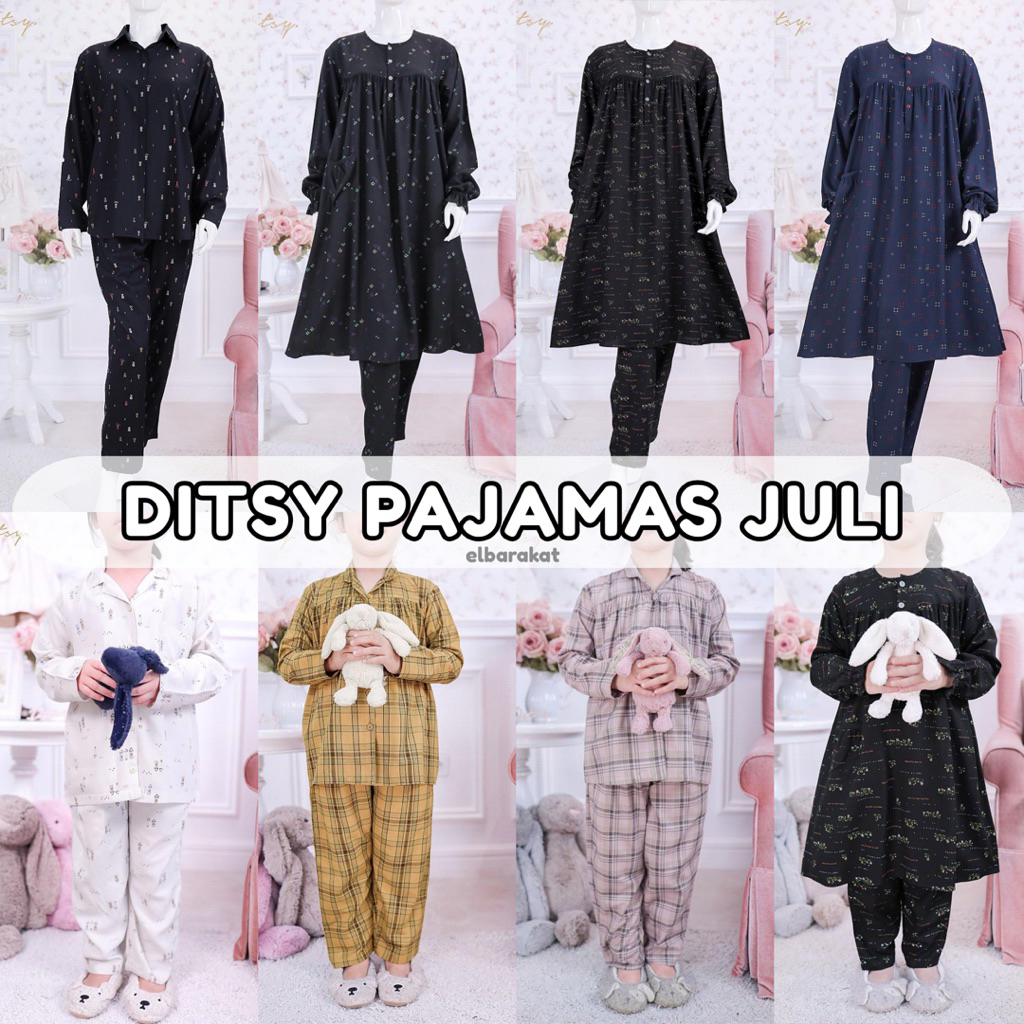 DITSY PAJAMAS TUNIK XXL XL L M LUNEE AERI NOLA SLEEPWEAR JULI 2026 LITTLE PAJAMAS SIZE 3 2 BAJU TIDU