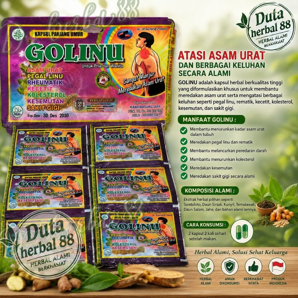 Herbal Golinu 100% Original 1 renceng /hanger isi 20 sachet