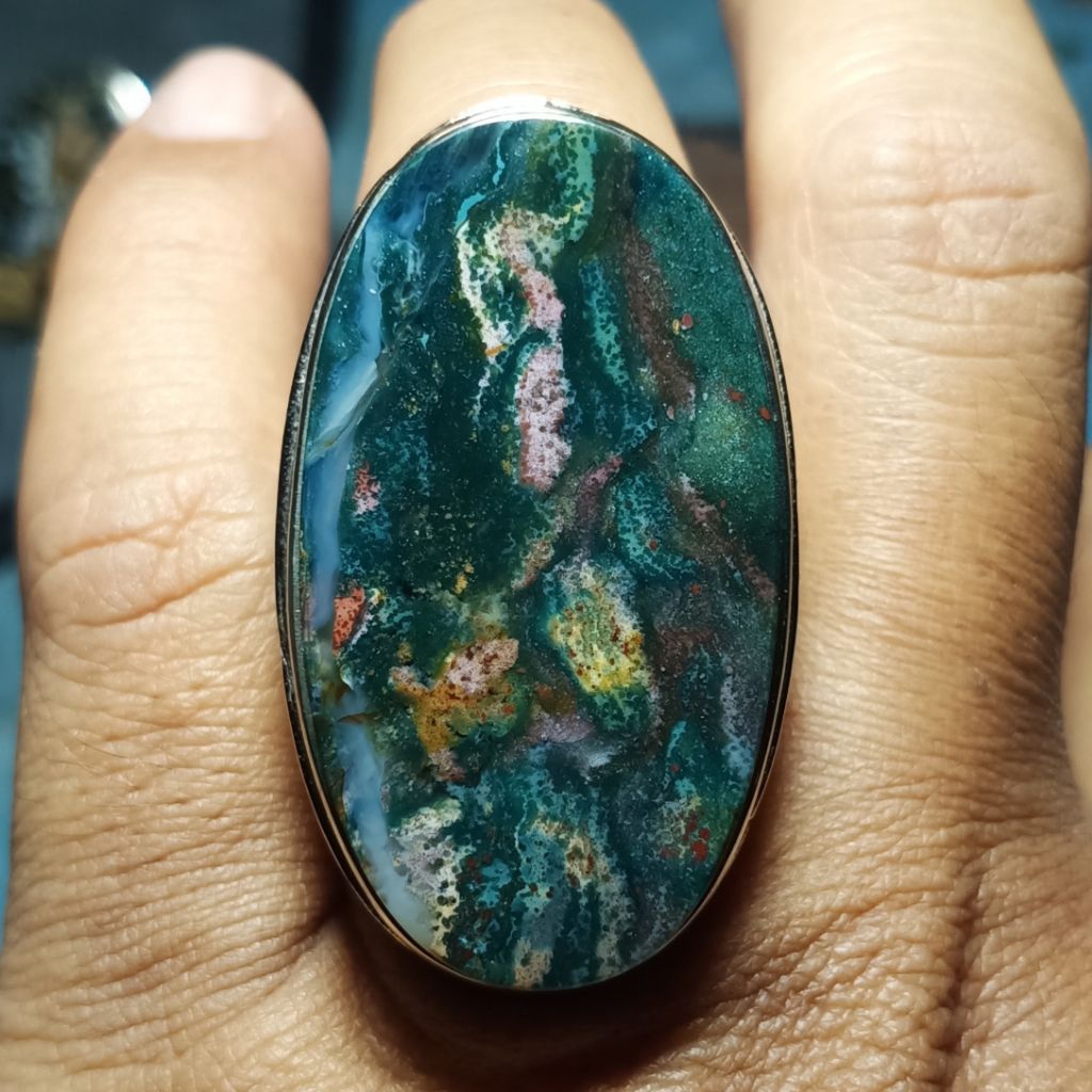 Batu Akik Gambar Sun Wukong - Pancawarna Gambar - Jasper Gambar - Cincin Batu Pancawarna - Batu Akik