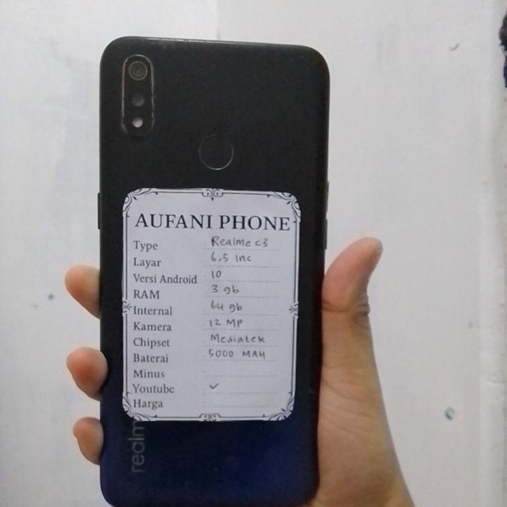 hp realme C3 ram 3/64gb
