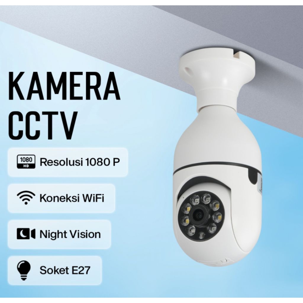 kamera CCTV indor bohlam wifi ip Camera IR Detection E 1080P 2MP-YS-2303