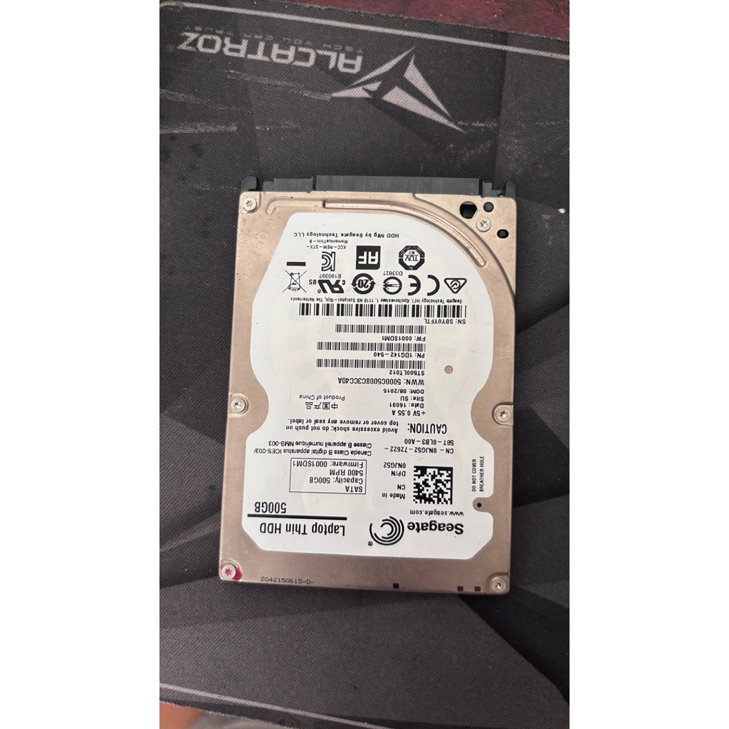 hdd laptop 500 gb second, seagate 100%